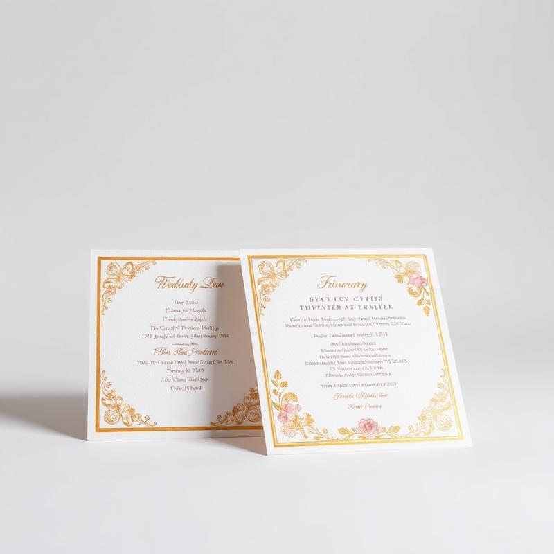 Wedding itinerary and invitation cards