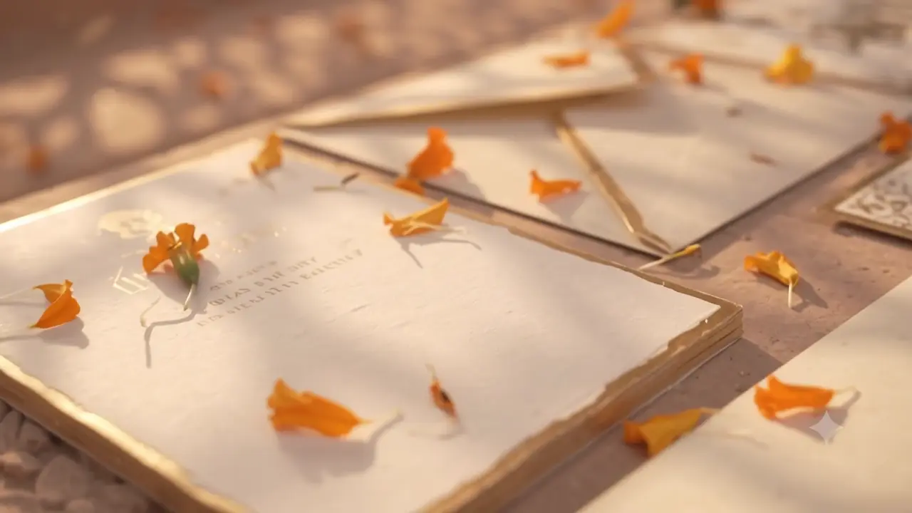 Wedding stationery set on sandstone — wedding printing in Jaipur